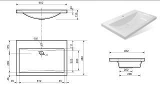 Раковина Эстет Monaco silk ФР-00014395 90см белый